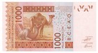 West African States  c  te D ivoire  1000 Francs Cfa 2003 P-115a Unc Banknote