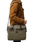 Filson Original Briefcase Otter Green Rugged Twill Canvas Leather Trim Usa Made