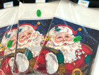 Vtg Christmas Santa Claus Paper Table Cover 54x96  Tablecloth Holiday Set Of 4