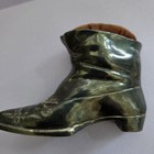 J b  Antique Original Victorian Metal Boot Pin Cushion W  Velvet Top