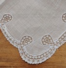 Vgt White Lace Trim Cotton Hankie Handkerchief