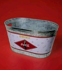 Coca-cola Ice Bucket Party Tub Large Oval Galvanized Metal Cooler 16     9     9 