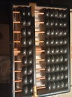 Vintage Lotus Flower Brand Chinese Abacus 9 Rod Quill Brass Wood 63 Beads