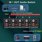 4x1 Rca L r   3 5mm Aux Bi-directional Stereo Audio Switcher