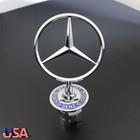 For Mercedes Benz E C S Front Hood Ornament Mounted Standing Star Badge Emblem