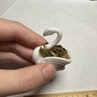 Vtg Artist Miniature Swan Planter Vase Plastic W flowers Figurine 1 12 Dollhouse