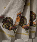 Vintage Rooster Table Cloth Terry Cloth Farmhouse Kitchen Decor 58 X 100