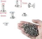 200sets 6mm Round Cap Leather Rivets Double Cap Rivets Tubular Metal Studs Ri