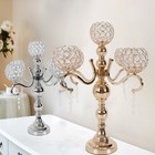 5 Arms Crystal Candelabras Modern 55 45 16cm Wedding Candle Holders Christmas Us