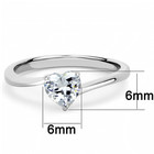 Stainless Steel Solitaire Heart Cz Love Wedding Engagement Promise Silver Ring