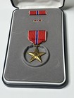 Us Military Bronze Star Medal Set Ribbon Bar Lapel Pin Presentation Case Named