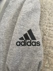 Adidas Women s Hoodie Size M Grey Full Zip Pockets Long Sleeve Logo