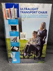 Medline Ultra Lightweight Transport Wheelchair 19  Seat Foldable Red Frame Black