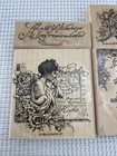 New Stampin Up See With The Heart Wood Mounted Rubber Stamps 2004 Set Of 5