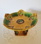 Antique Majolica Compote  19th Century Serving Piece