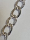 Sterling Silver   Puffy Heart Bracelet 7 Inch   Engraved Link Chain   Vintage