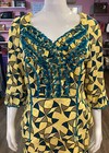 Nwt Ashro Yellow Multi-color African Print 2 Piece Skirt Set Sz 10