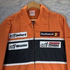 Vtg Sears Racing Jacket Mens M Orange 70s Pit Crew Penske Workwear