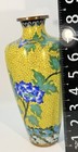 Cloisonn   Enamel Vase With Floral Motifs On Yellow Ground