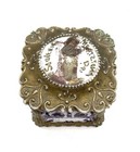 Antique Victorian Hand Painted Ornate Gold Trim Trinket Box Mertztown Pa
