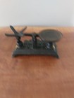 Vintage Mini Cast Iron Salesman Sample 2pc Scale Floral Design 5 x2 75 x3  Vg 