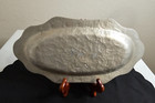 Vintage Everlast Hand Forged Hammered Aluminum Tray Bamboo Design  13   lx6   w