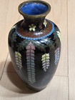 Antique Japanese Cloisonne Enamel Vase With Wisteria 19th Century Meiji