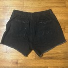 Aerie Weekend Women   s Black Denim High Rise Cut Off Shorts Frayed Hem M