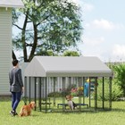 Dog Cage Crate Pet Kennel House Metal Playpen Patio Shelter W roof