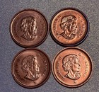 Canada 4 Coin Set Penny 1 C - Non Magnetic 2003 2009 2012   2005 P Magnetic