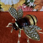 Bee  Trinket Box  Hinged  Beautifully Jeweled  Enameled  Nib   4114
