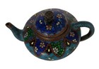 Antique Japanese Cloisonn   Enamel Mini Teapot Butterflies Ginbari Meiji Period