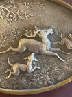 Antique French Brass Or Bronze Relief Hunting Scenery View