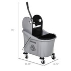 9 5 Gallon 36l Mop Bucket Wringer Cart W  Down Press Wringer  Wheels  Mop Holder