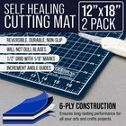 12  X 18  White blue Self Healing 6-ply Double Sided Pvc Cutting Mat - 2 Pack