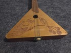 Vintage Russian 3 String Balalaika Hand Decorated Toy Or Souvenir W stickers