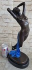 Large Signed Nude Lady Angel Bronze Statue Sculpture Hand Made Figurine Figure