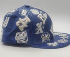 2xl  - Fitted Negro League Leather Flatbill Fitted Cap - Royal Blue