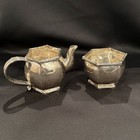 Thistle   Bee Sterling Silver Bamboo Style Creamer Sugar Set 1999 Birm 925 378g