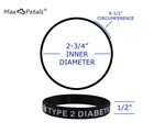        Type 2 Diabetic  xl Size  Medical Alert Id Silicone Bracelets  4 Pack 