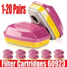 1-20 Pairs For 3m 60923 Organic Gas Replacement Respirator Cartridge filter New