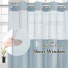 No Hook Waffle Weave Shower Curtain With Snap-in Fabric Liner Set For Bathroom 