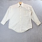 Vintage 70s Van Heusen Hampshire House Ivory Mens 16 32 Textured Dress Shirt