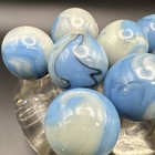 Blue   White Jabo Shooter Marbles Lot Of 10
