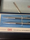 Vintage Cross Chrome 3501 Mechanical Pencil   Ball Point Pen Set Nos