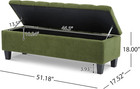 Ottilie Boucle Fabric Storage Ottoman Bench  Wooden Rectangular Ottoman With Sto