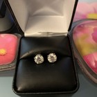 2 40ct  Moissanite Screw Back Solitaire Stud Earrings - Gra Certified D vvs1 7mm