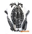 Mexican Poncho Aztec Calendar Reversible Black white Gaban Calendario Azteca 