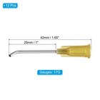 12 Pcs 17g 1 Inch Blunt Tip Dispensing Needles For Adhesive Glue  Yellow