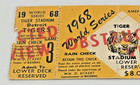 68 World Series Game 3 Ticket Stub Tiger Stadium Detroit Tigers Cardinals Rare